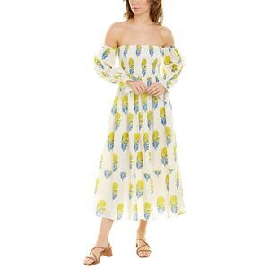 Ash & Eden Womens  Saira Midi Dress, Yellow